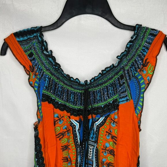 It Girl Dashiki Shirt African Hippie Vintage Women Top Tribal Blouse LG - Picture 6 of 6